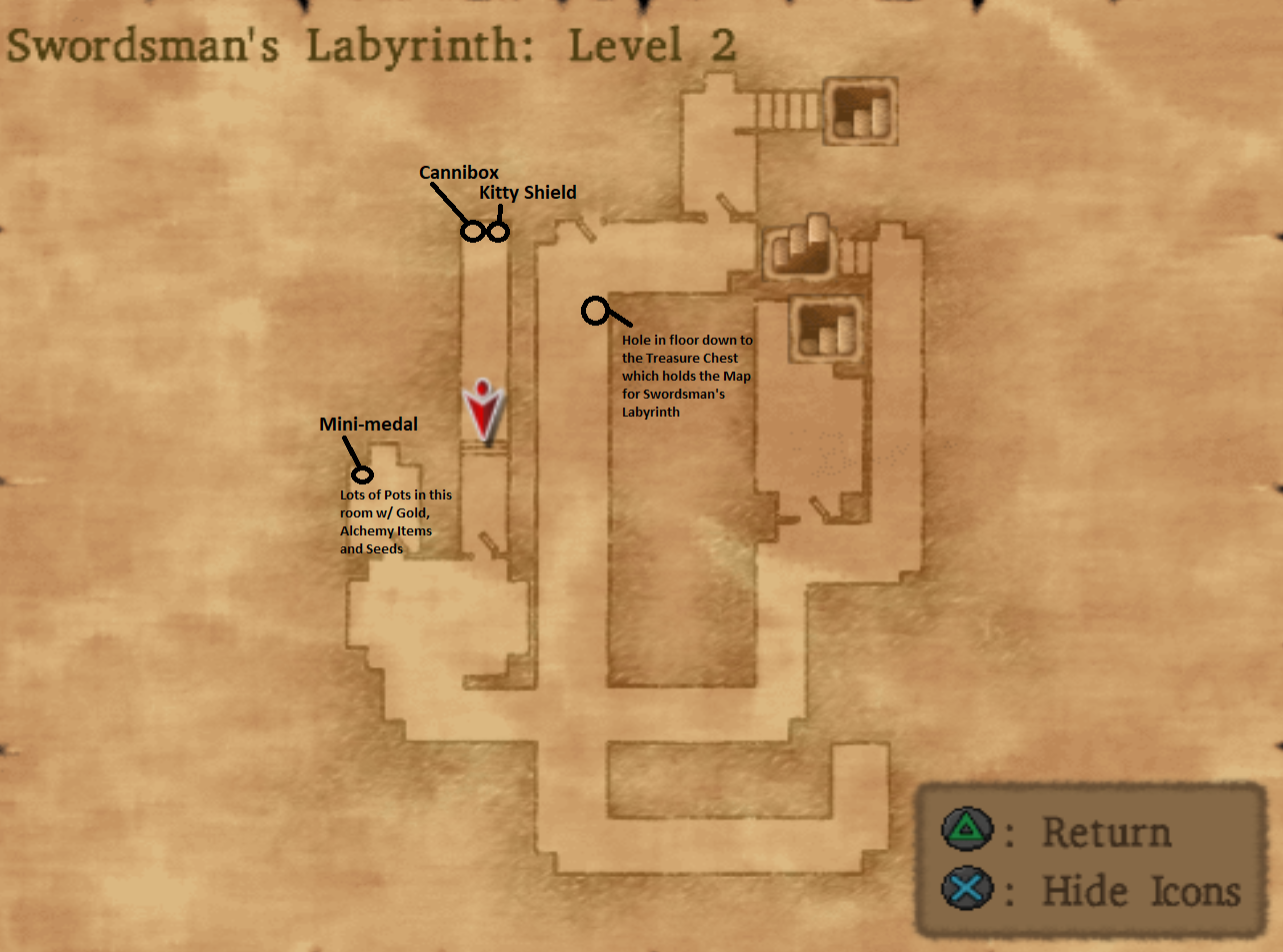 Map of Swordsmans Labyrinth Level 2